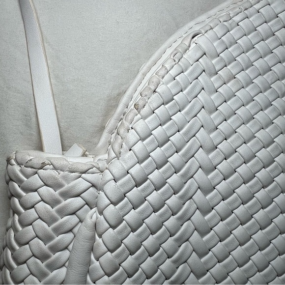 Anthropologie Alison White Woven Shoulder Bag Purse Tote - Picture 6 of 15